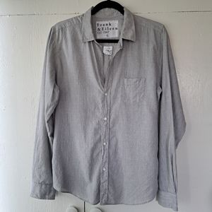 Frank & Eileen The Barry Shirt Tailored Button-Up Gray Lime Micro Dot SZ L